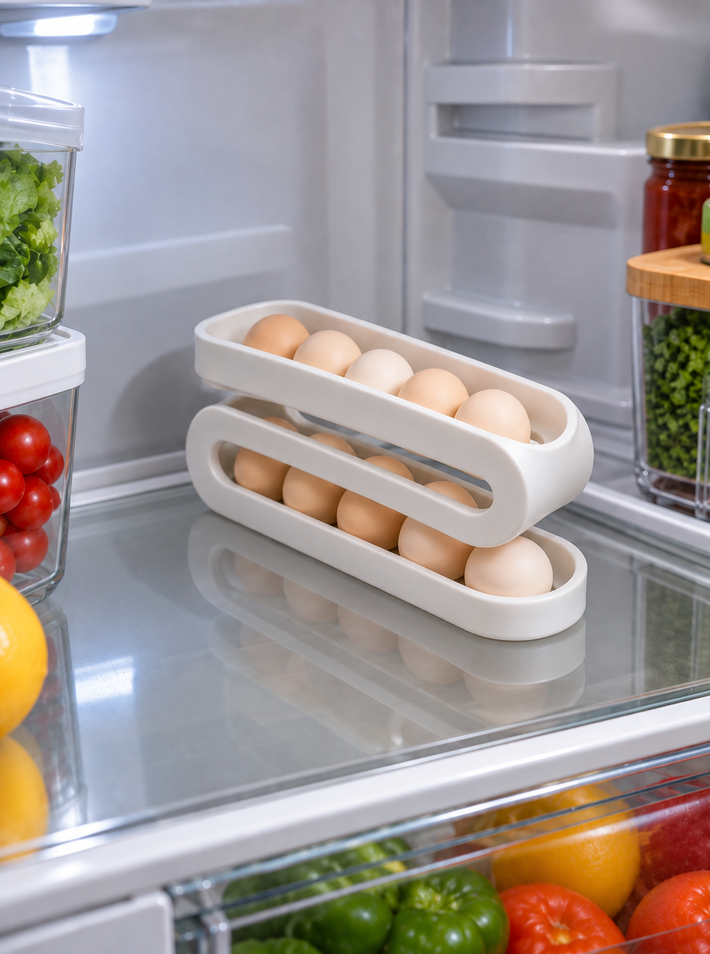 A sleek, minimalist egg holder